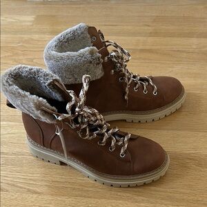 Brown Fur-Cuffed Boots